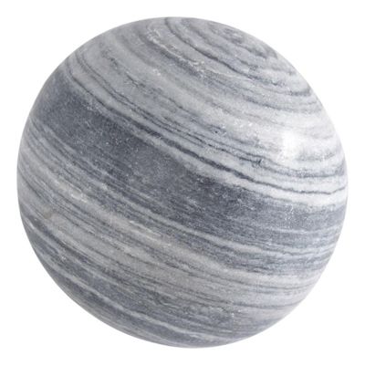 Boule déco jardin marbre effet rayé noir et blanc diamètre 20 cm - Gris 20 cm