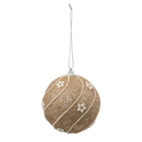 Boule de Noël Déco "Ballet echanté" 8cm Champagne