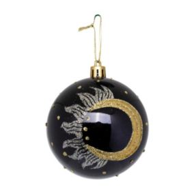 Boule de Noël Déco "Lune" 8cm Noir