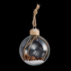 Boule de Noël en Verre "Glacé" 6cm Transparent