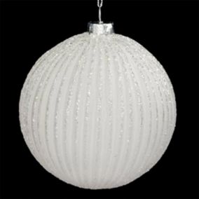 Boule de Noël en Verre "Polaire" 10cm Blanc