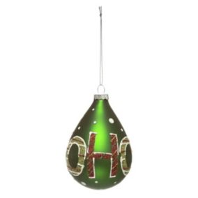 Boule de Noël Goutte Déco "Soir" 12cm Vert