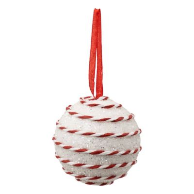 Boule de Noël paillette cordon 80mm - Atmosphera
