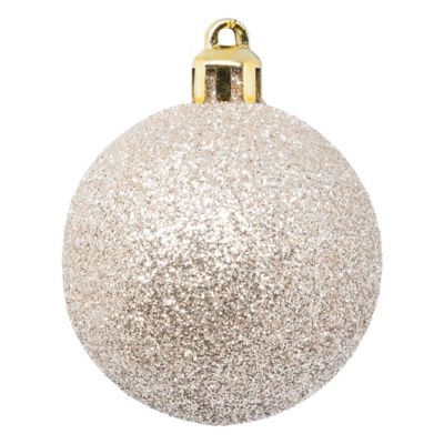 Boule de Noël plastique 50mm x5 nude - Atmosphera
