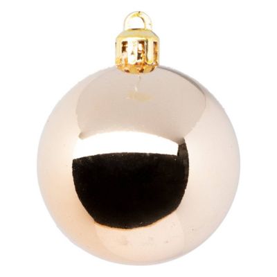 Boule de Noël plastique 50mm x5 nude - Atmosphera