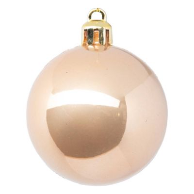 Boule de Noël plastique 50mm x5 nude - Atmosphera