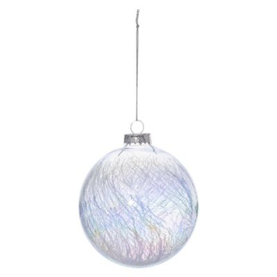 Boule de noël verre 100 mm irise craquelé - feeric lights & christmas
