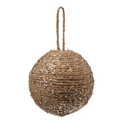 Boule de noël corde pailletée or ∅80mm Feeric Light & Christmas