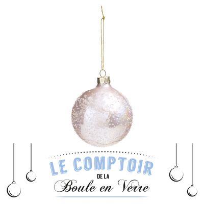 Boule de noël en verre 80 mm irisé