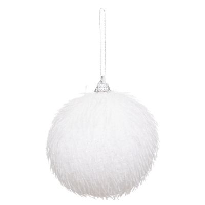 Boule de noël fibre paillettes blanc ∅80mm Feeric Light & Christmas