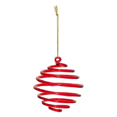 Boule de noël verre spirale rouge ∅80mm Feeric Light & Christmas