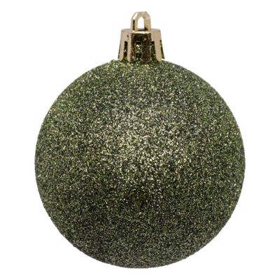 Boule de noël vert olive pailletée ∅60mm Feeric Light & Christmas