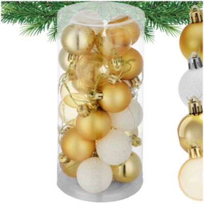 Boules de Noël 25 boules de Noël blanches et dorées blanches/dorées