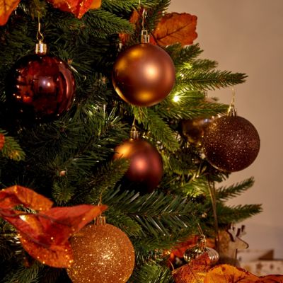 Boules de Noël Colorama de Noël bronze lot de 8 D7cm - Atmosphera