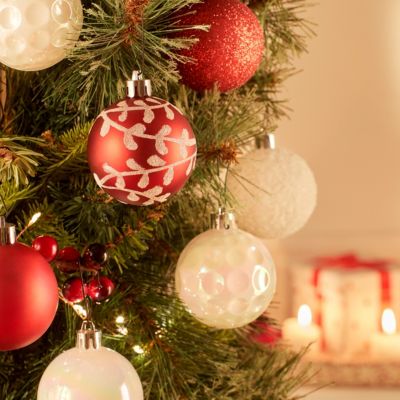 Boules de noël colorama de noël lot de 12 en plastique d6cm - feeric lights & christmas