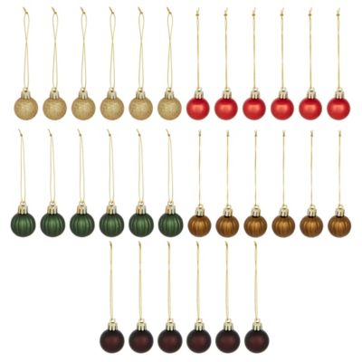17x petites boules de Noël en plastique rouge 3 cm mat/brillant