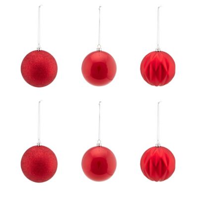 Lot De 25 Boules De Noël Rouge 6 Cm - Déco Sapin Incassable En Plastique Velours