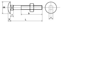 Boulon LENNIE TRCC tête ronde collet carré M7x35 zingué blanc - boîte de 100 - BTRCC0703502B