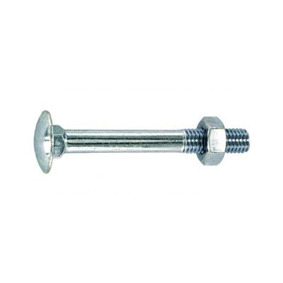 Boulon à tête ronde collet carré - VYNEX - 8x80 mm - Acier zingué