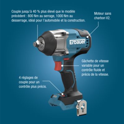 Boulonneuse sans fil Erbauer Elite ERI1097IPD 18V (sans batterie)