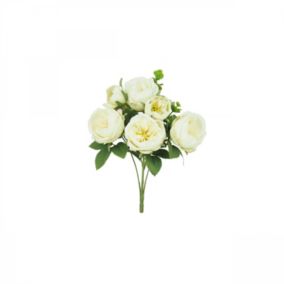 Bouquet artificiel de pivoines 32cm blanc lot de 2