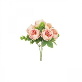 Bouquet artificiel de pivoines 32cm rose lot de 2