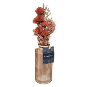 Bouquet de fleurs séchées en vase "Wonder" - Rouge- Atmosphera