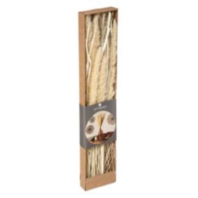 Bouquet fleurs séchées - boîte kraft H60 cm - Beige- Atmosphera