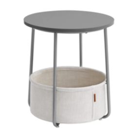 Bout de canapé rond avec panier de rangement - H51 cm