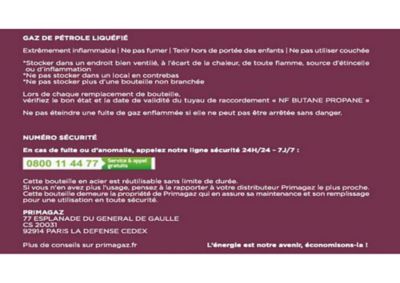 Bouteille de gaz Propane 13kg Primagaz
