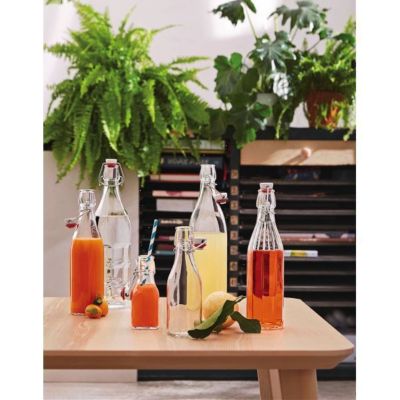 Bouteille en verre transparent - Bouchon Swing