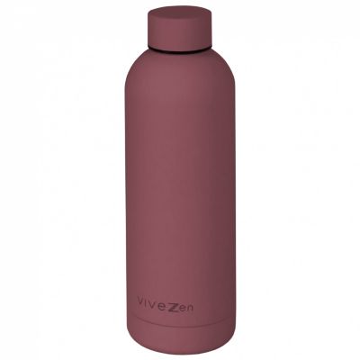 Bouteille, gourde isotherme chaud ou froid en acier inoxydable, réutilisable - 500 ml - Rose - Vivezen