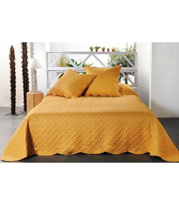 Boutis contemporain moutarde - 250x260cm - Moutarde