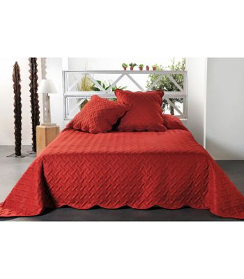 Boutis contemporain terre cuite - 180x240cm - Rouille