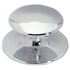 Bouton adhésif métal chromé mat