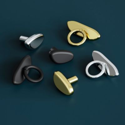 Bouton de meuble Armel GoodHome noir Ø6cm x l.3.7cm x H.1cm