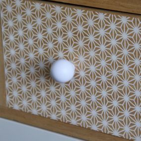 Bouton de meuble arrondi Ferel mat blanc Ø2.7 x l.20,7 cm