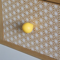 Bouton de meuble arrondi Ferel mat jaune Ø2.7cm x P.2.9cm