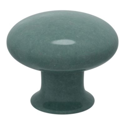 Bouton de meuble arrondi GoodHome Porcelaine Vras aigue marine Ø3.2cm x p.2.5cm