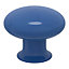 Bouton de meuble arrondi GoodHome Porcelaine Vras bleu Ø3.2cm x p.2.5cm