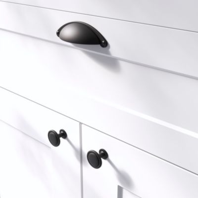 Bouton de meuble arrondi Kilhog GoodHome noir Ø3.1cm x P.2.5cm