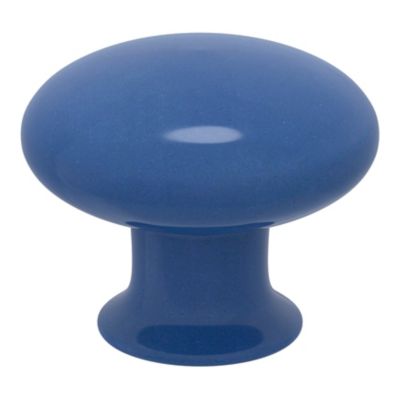 Bouton de meuble arrondi Porcelaine Vras GoodHome titane bleu Ø3.2cm x P.2.5cm