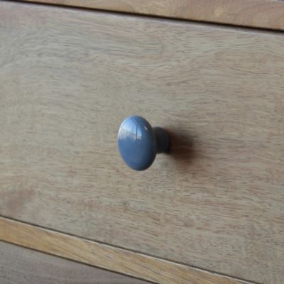 Bouton de meuble arrondi Porcelaine Vras GoodHome titane bleu Ø3.2cm x P.2.5cm
