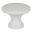 Bouton de meuble arrondi Primel GoodHome mat blanc Ø2.9cm x l.2.9cm x H.2.1cm x P.2.1cm