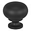 Bouton de meuble arrondi Primel GoodHome mat noir Ø3.2 x h. 3 cm