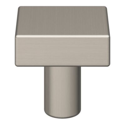 Bouton de meuble carré Skej GoodHome effet nickel Ø3cm