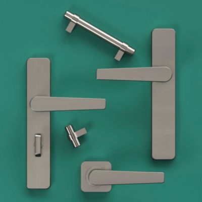 Bouton de meuble en t GoodHome Kerver gris Ø4cm x l.1.8cm x h.3.4cm x p.3.4cm