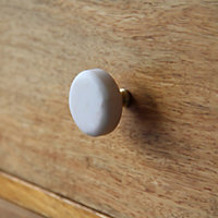 Bouton de meuble GoodHome Rubian blanc Ø3.5cm x l.3.5cm x h.3.5cm x p.2.7cm