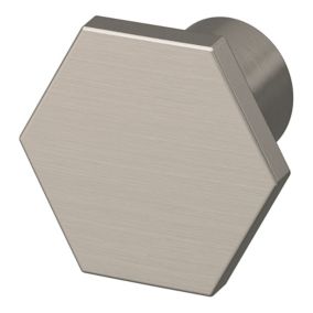 Bouton de meuble Keri GoodHome effet nickel Ø2.4cm x H.2.1cm