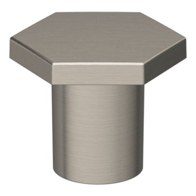 Bouton de meuble Keri GoodHome effet nickel Ø2.4cm x H.2.1cm